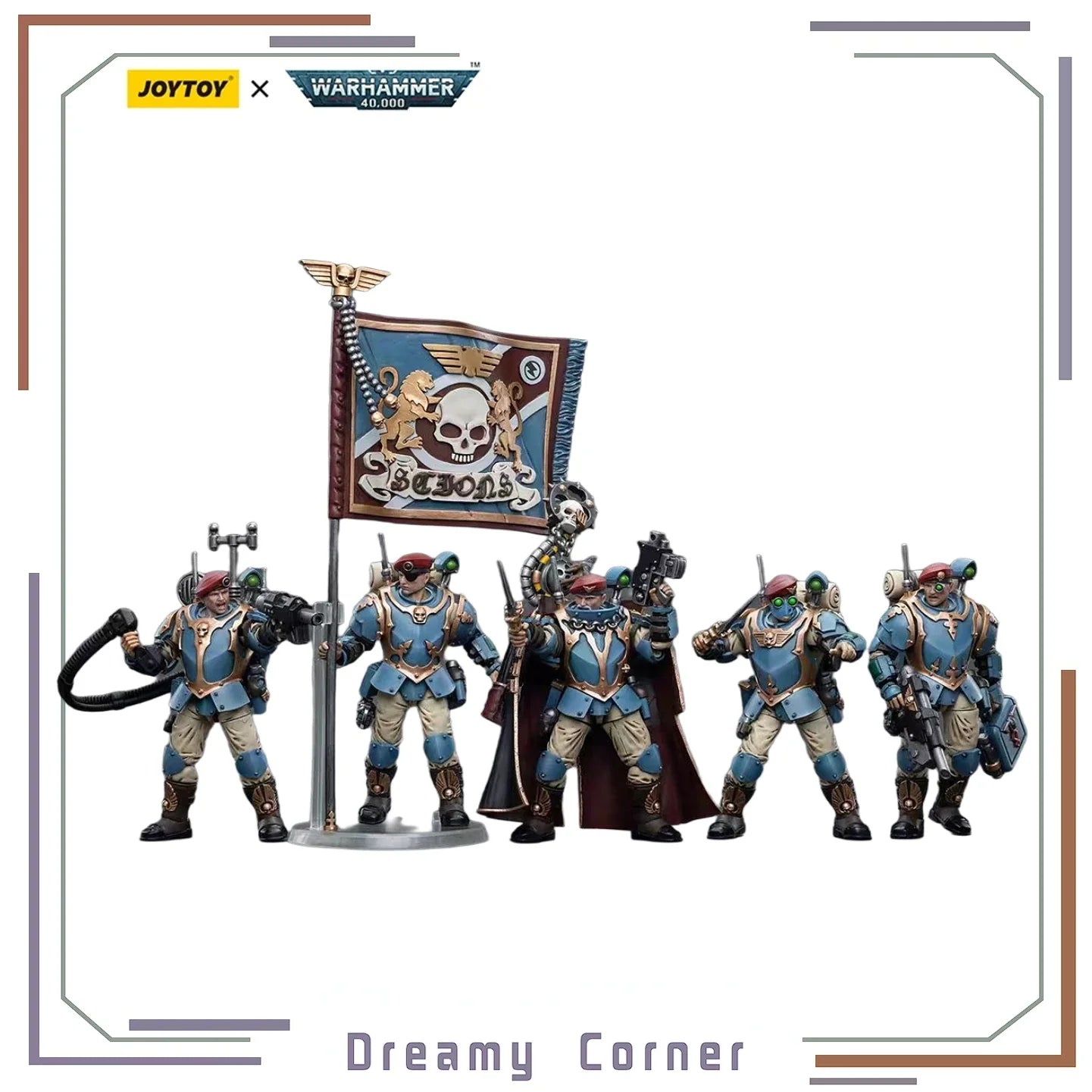 【In Stock】JOYTOY Warhammer 40K Astra Militarum Tempestus Scions Command Squad 55th Kappic Eagles 5PCS 1/18 Anime Figure