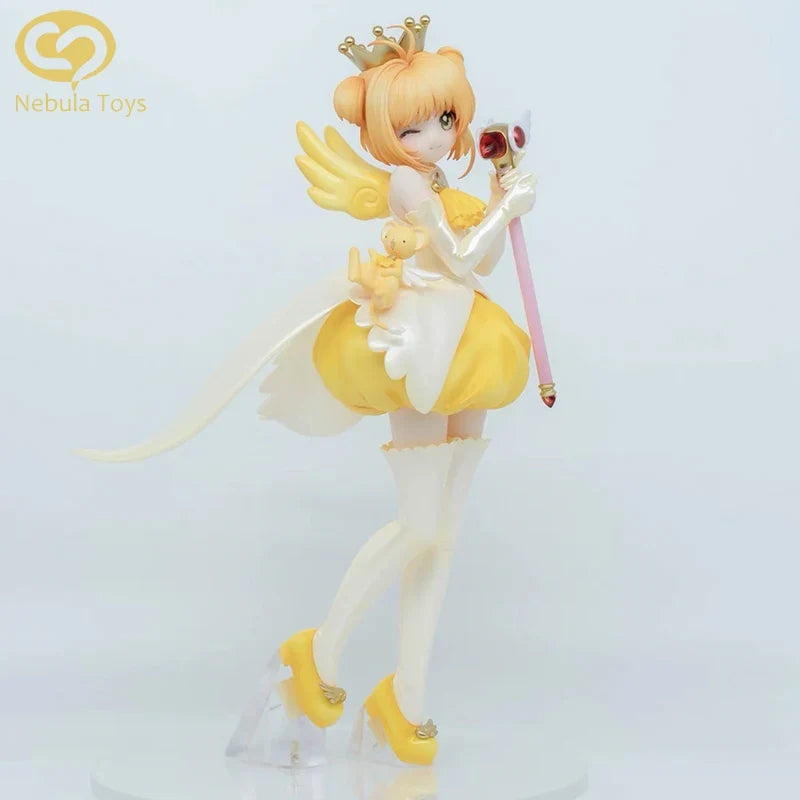 New 22cm Cardcaptor Sakura Kinomoto Sakura Figure Pvc Anime Models Statue Collection Toys Desk Decoration Kids Halloween Gifts