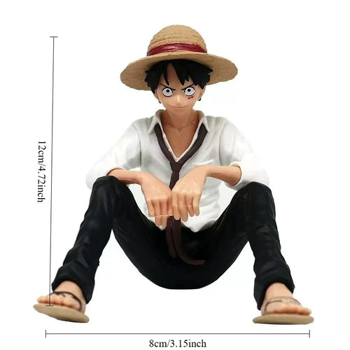12cm One Piece Anime Figur Luffy sitzende Position Actionfigur PVC Modell Sammlerstück Statue Figur Puppe Spielzeug als Geburtstagsgeschenk