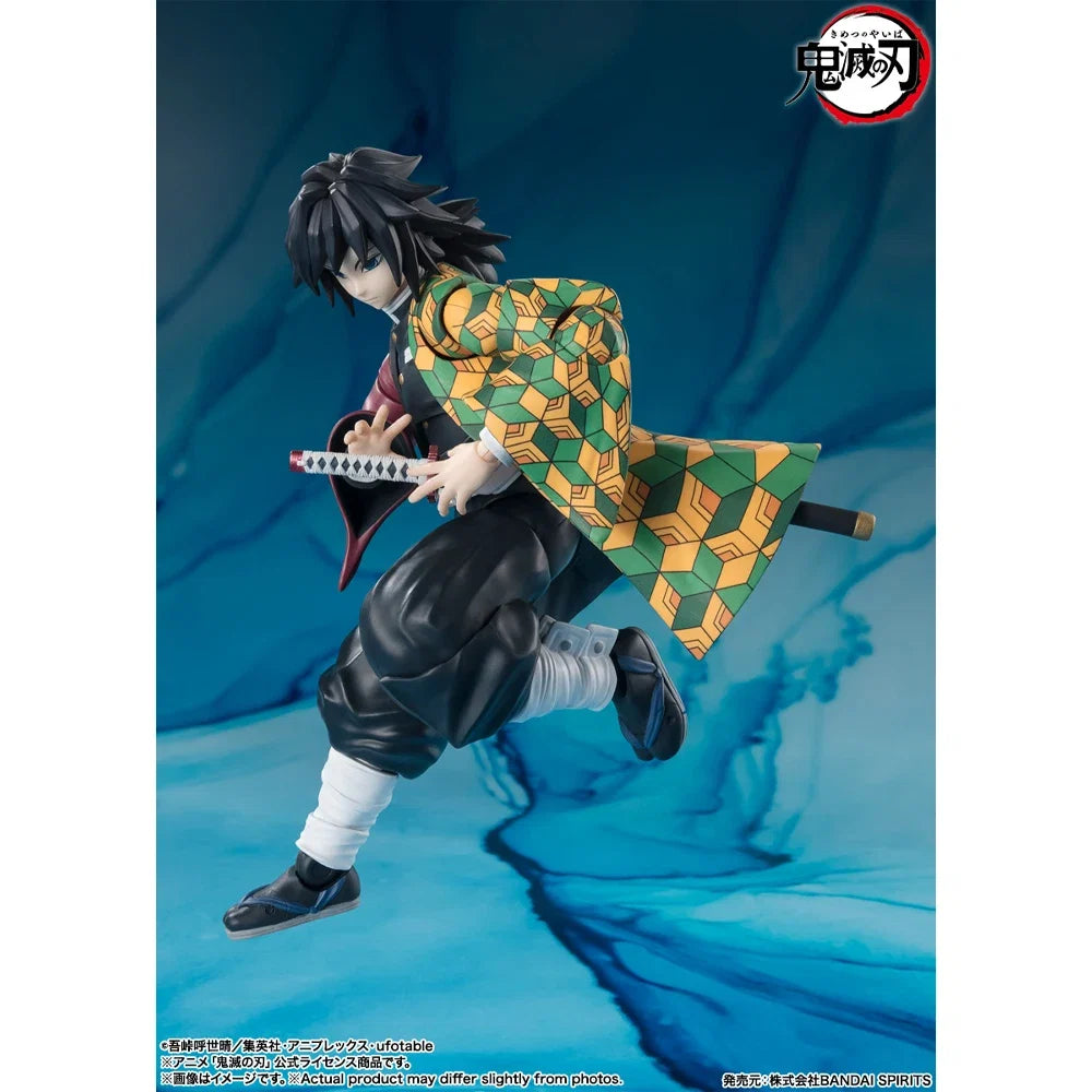In Stock Original BANDAI SHFiguarts Demon Slayer Giyu Tomioka Figure Action Anime Genuine Model Boxed Toy