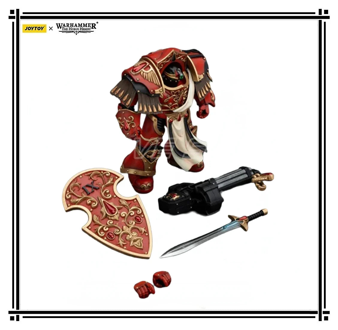 In Stock Original JOYTOY 40K Blood Angels Crimson Paladins SquadCrimson Paladin with Lliastus Assault Cannon 1/18 Action Figure