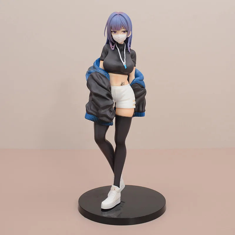 24cm Masked Girl Yuna Illustration Biya Painter Manga Figure Model Statue Boys Collection Desktop Decoration Ornament Toys Gifts