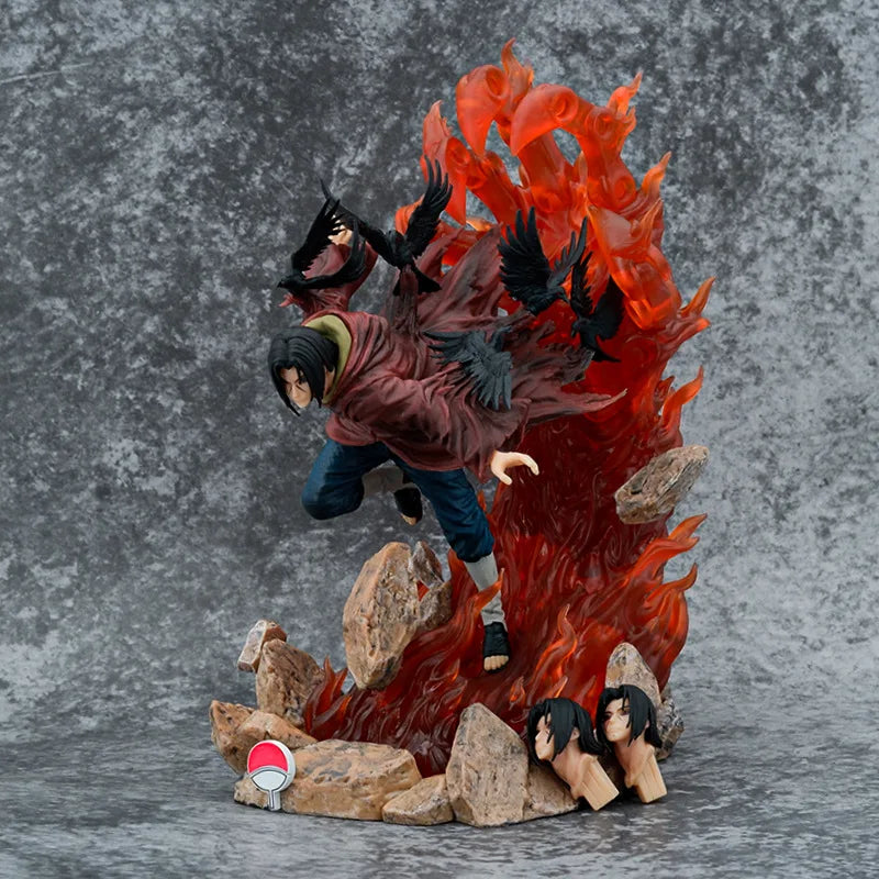 New 28cm Doll Model Uzumaki Naruto Anime Figures Turn-back Raven-weasel Uchiha Itachi Figurines Car Decoration Kids Toys Gifts