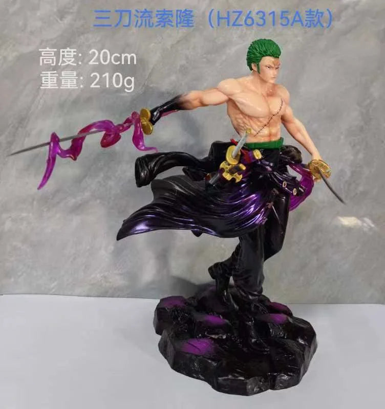 20CM Anime One Piece Roronoa Zoro Figure Swinging Sword Demon Slayer Action Standing Model Toy Gift Collection Action Figure PVC