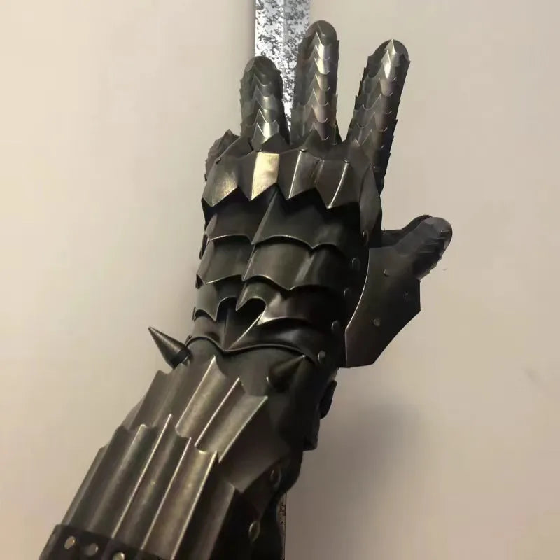 HCMY LOTR Nazgul Stulpen 1:1 Metall Stahl Tragbar Sauron Hexenkönig Ringgeist Mittelerde Mittelalterlicher Ritter Cosplay Rüstung LARP