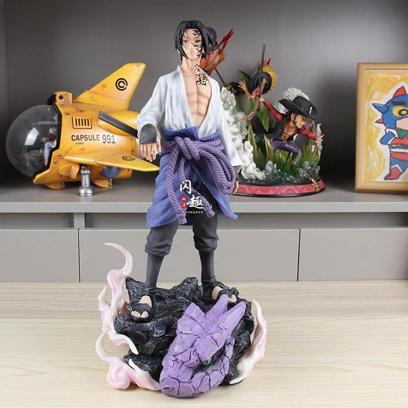 Naruto Uchiha Sasuke Curse 1/6 42CM Action Figures Cartoon Anime GK PVC Model Doll Collectible Statue Boy Toys For Children Gift