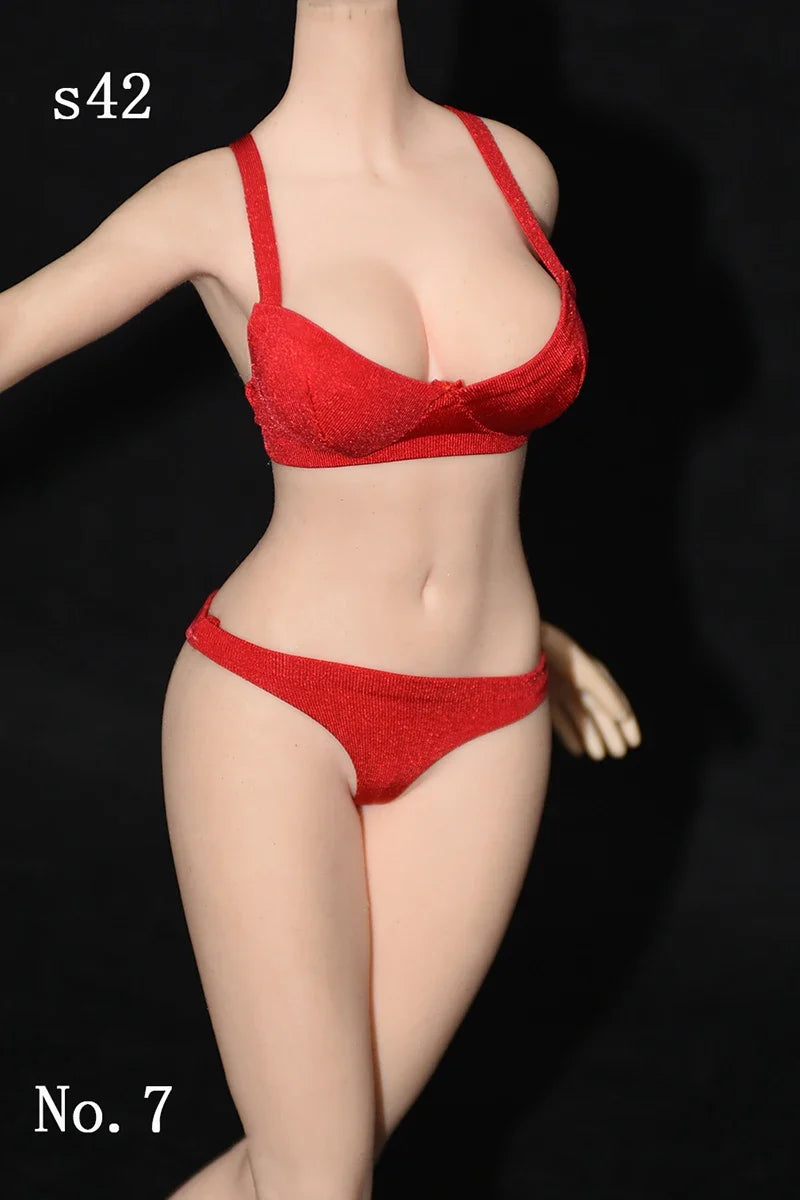 8 Colors 1/6 Female Soldier Solid Color Beauty Bra Underwear Set Accessory Fit 12" Moveable Figure Body Fans Collectible Dolls