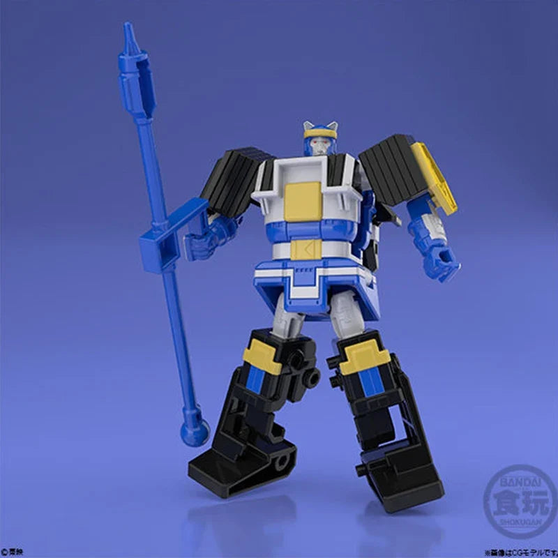 Bandai Original Shodo Super Minipla Smp Mighty Power Rangers Megazord Ninja Anime Model Action Figures Assemble Composite Model