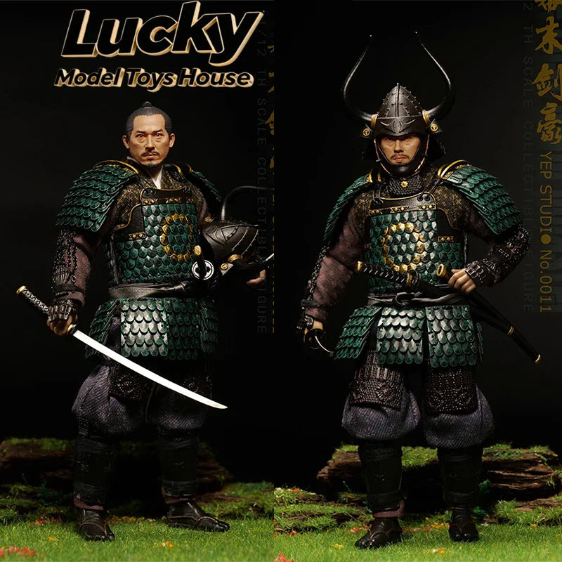 YepStudio Neu 1/12 Der letzte Schwertmeister Actionfigur Marinegrün Gepanzerter Kampf-Krieger Nr.0011 6 Zoll Samurai-Soldaten-Modell