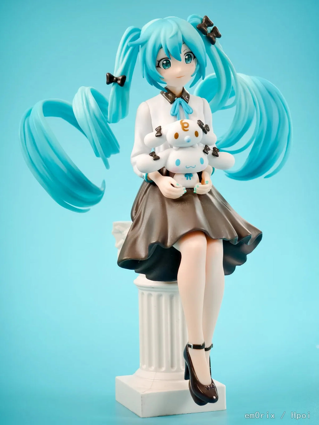 14CM Anime Hatsune Miku Big Eared Dog And MILK Noodle Stopper Figure Peripheral Models Decorative Decorations Children Gift
