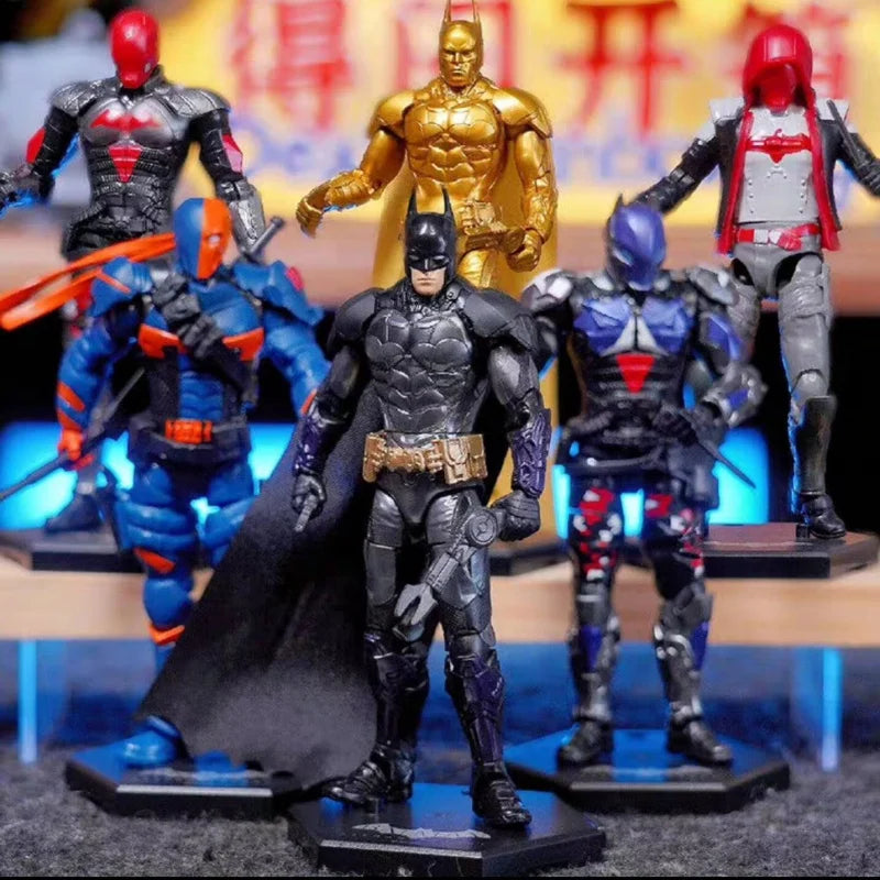 Hot F5 Roundd Culture Batman Series Model Doll Arkham Knight Deathstroke Red Hood Desktop Model Toys Doll Festival Gift