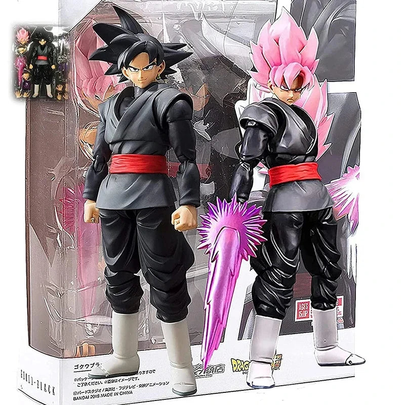 14cm Dragon Ball Black Goku Zamasu Anime Action Figure Super Saiyan Movie Version Dbz Model With Multiple Accessories Toys gifts