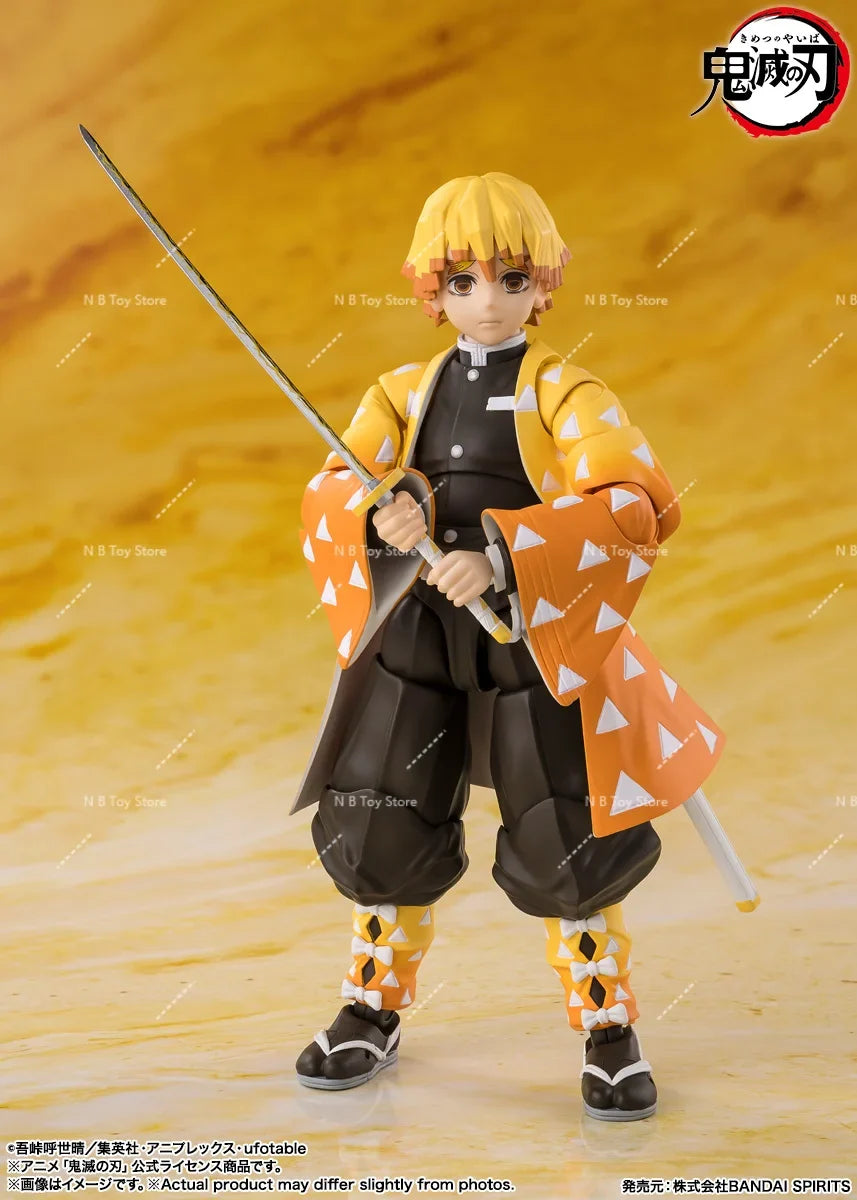 In Stock 100% Original Bandai Demon Slayer S.H.Figuarts SHF Zenitsu Agatsuma Model Action Figure Toys Gift