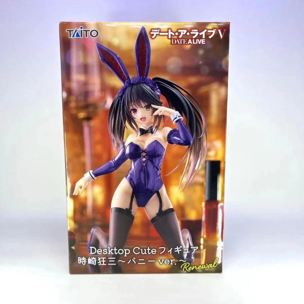 In Stock Taito Original Genuine Anime Date A Live IV Tokisaki Kurumi Desktop Cute Figure Bunny Ver Renewal 13cm Model Toy Figure