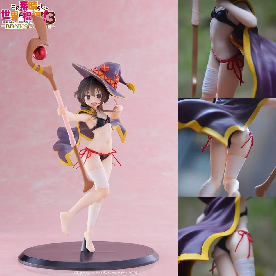 Original Genuine TAITO God's Blessing on This Wonderful World 18cm Megumin Action Figure Cute Figurine For Girls Birthday Gift