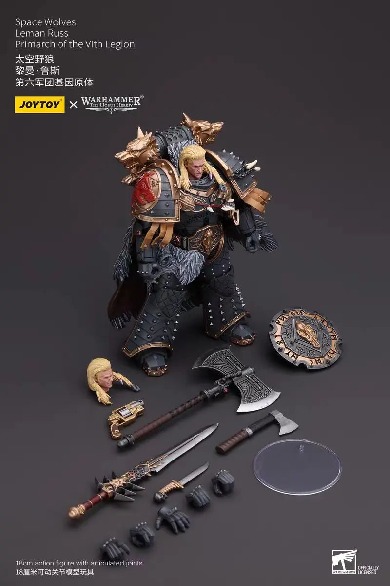 【In Stock】JOYTOY Warhammer 40K Space Wolves Leman Russ Primarch of The Vlth Legion 1/18 Action Figure