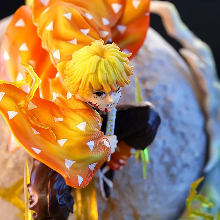 Demon Slayer Agatsuma Zenitsu Action Figures Thunderclap Anime Flash Effect Collection Serie Pvc  Gift In Stock