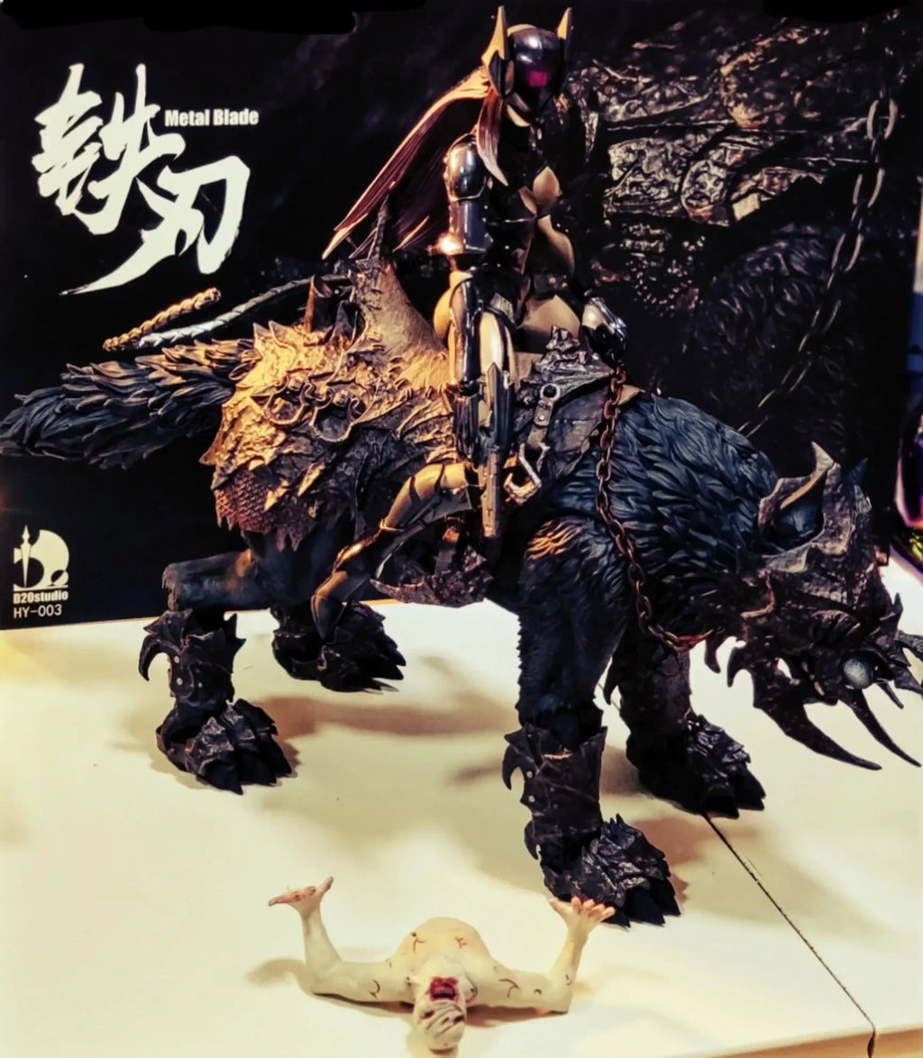 D20 Studio 1/12 Scale Soldier Dolls Scene Decorations Fierce Giant Wolf Mount Iron Blade For 6" 7 "Action Figure Body