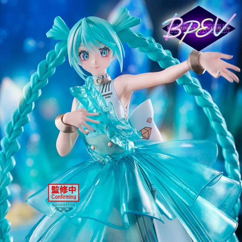 Genuine Bandai Banpresto Hatsune Miku Banpresto Evolve Clearluxe-Emeraldgem Original Anime Figure Model Collector Figurine Toys