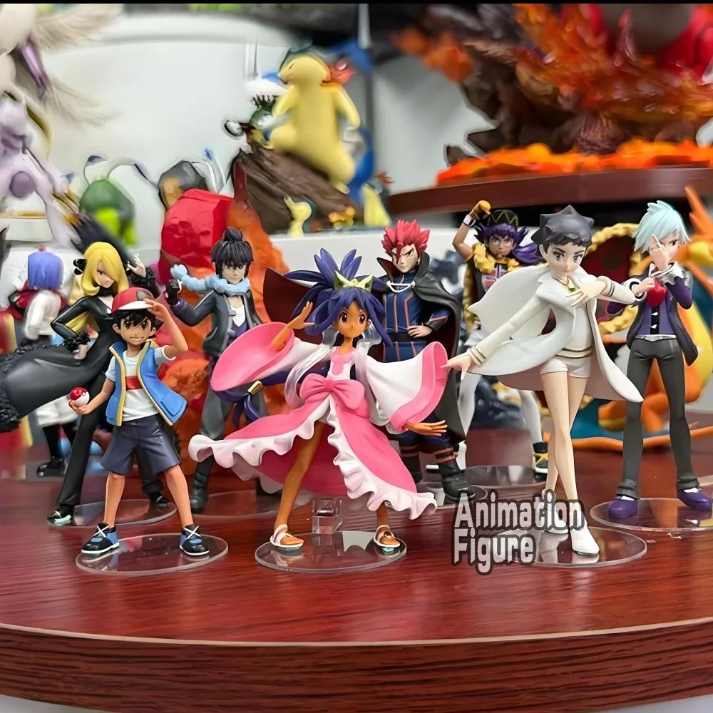7-9cm Anime Pokemen Figure The Eight Great Masters Action Figures Pvc Statue Collection Model Toys for Children Gifts