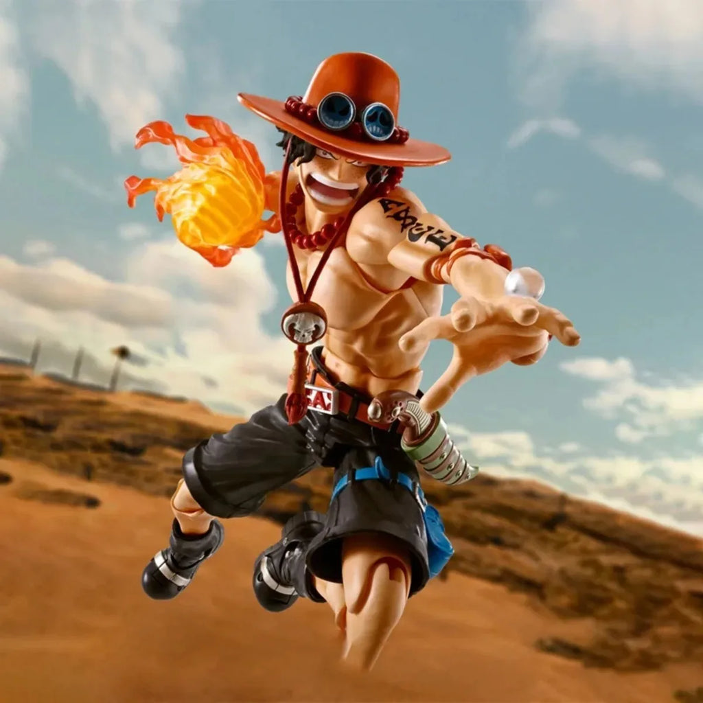 Original Bandai Genuine In Stock SHF Portgas.D.Ace Fire Fist  One Piece Anime Collection Action Figure Model Kits Toys Gifts