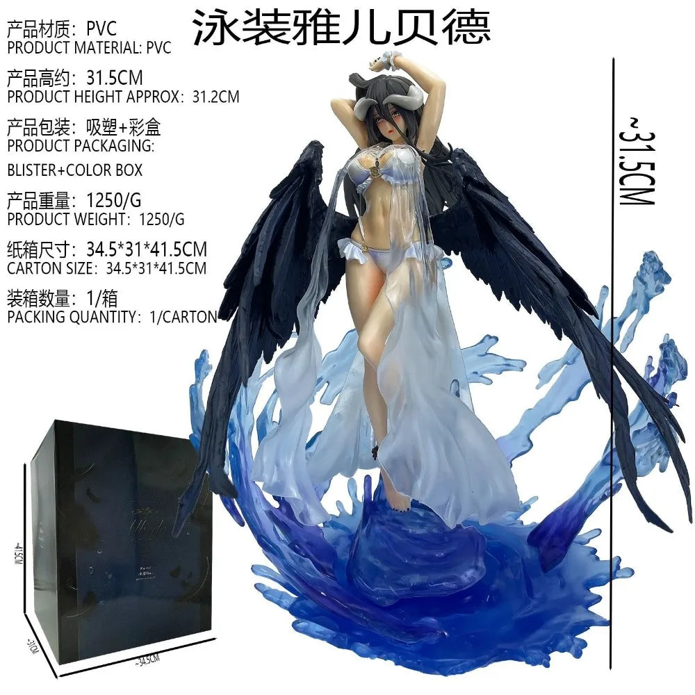 Overlord Albedo Swimsuit Anime Figure 32cm PVC Statue Summer Style Collectible Model Desktop Decoration Perfect Gift for Fans