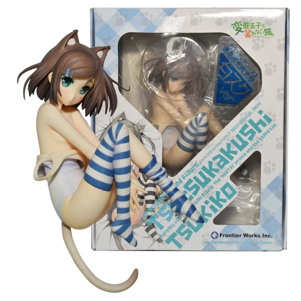 10CM Anime Tsutsukakushi Tsukiko Figure The HENTAI prince and the stony cat sleeping posture model toy gift Action Figure
