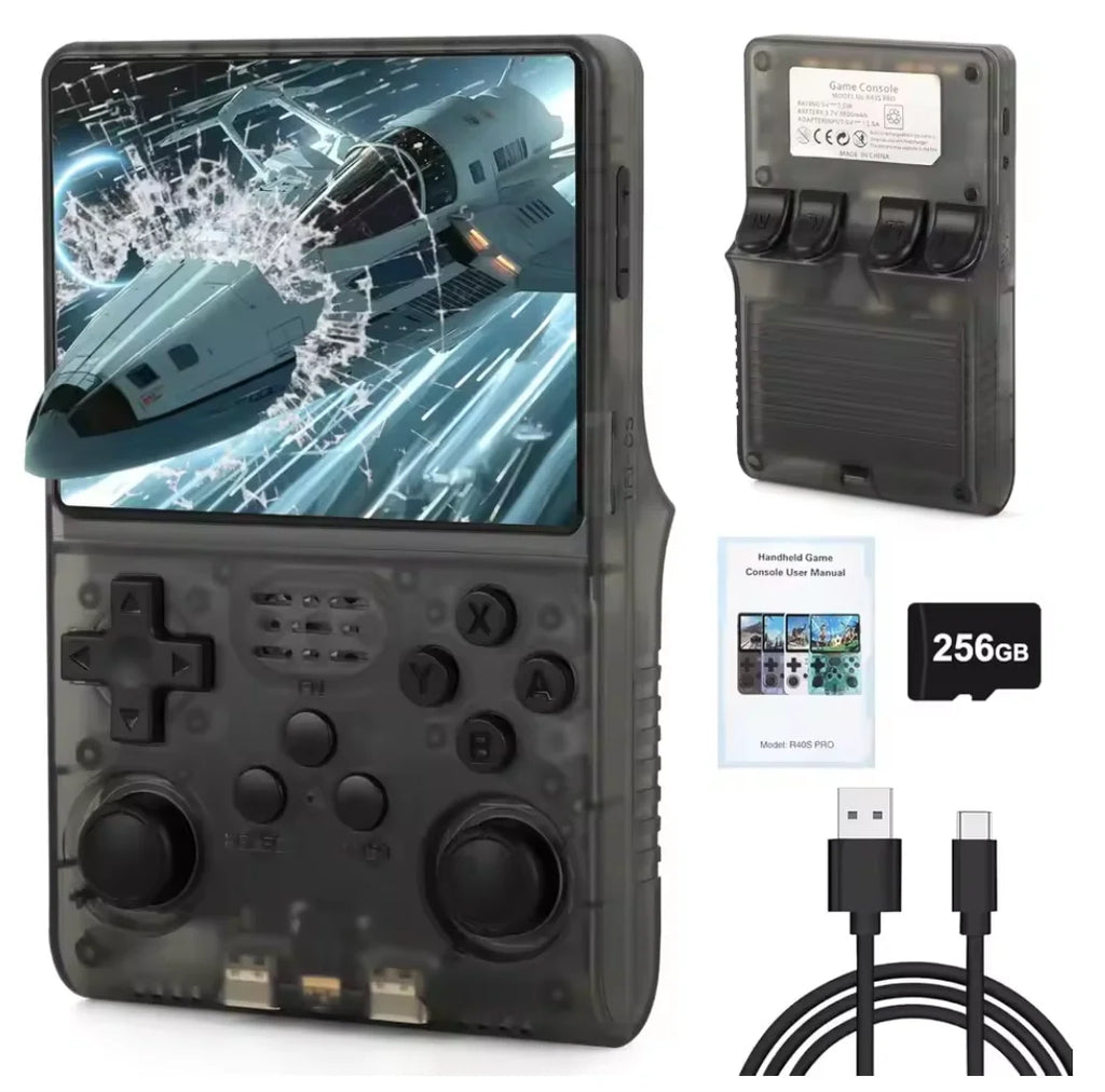  R40S Pro 30000 Games Retro Handheld Game Console 3.5 Inch IPS Screen Portable Pocket Video Player 256GB Games Kid Gift