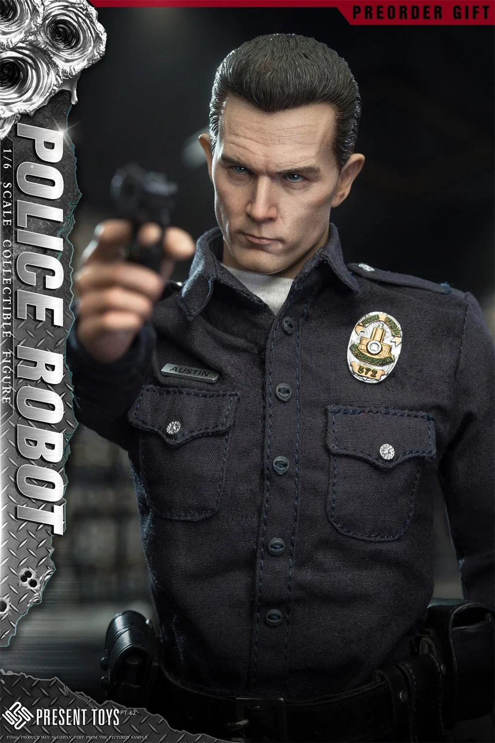 PRESENT TOYS PT-sp62 1/6 Scale Police Robot T1000 Male Soldier Full Set for 12inchs Action Figure Collectible Model Toys
