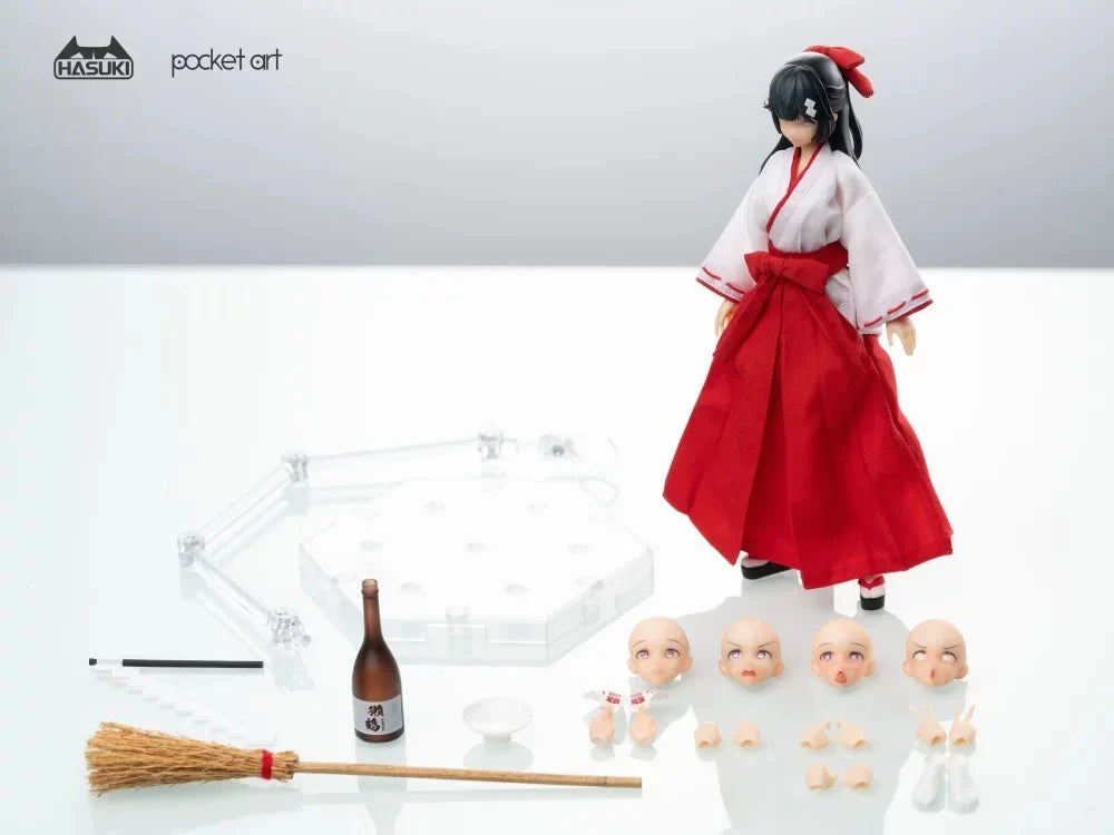 PA005 1/12 Scale Exorcist Witch Tsubaki Action Figure Pocket art series NO.5 15.5cm Female Soldier Figurine Model Toy