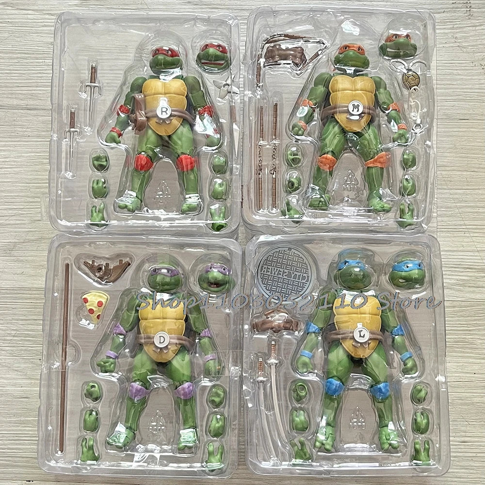 SHF Ninja Turtle Figure Neca 1990 Film Version Turtles Action Figure Raphael Leonardo Michelangelo Donatello Model  Gifts