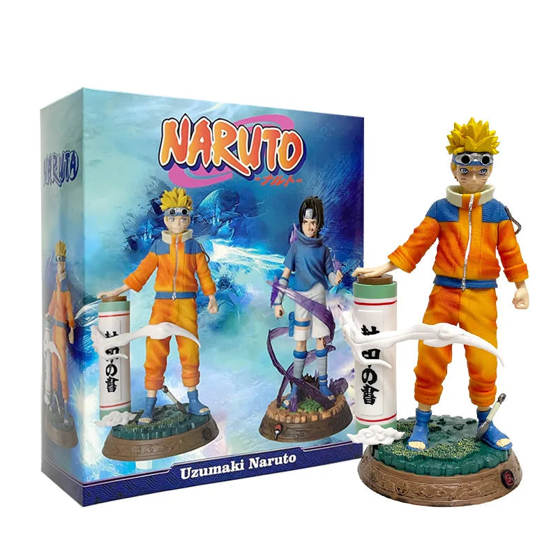 12CM Anime Naruto Uzumaki Sasuke Figure Vibration Stars Fighting Pose Model Toy Doll Aciton Figure PVC Ornament Collection