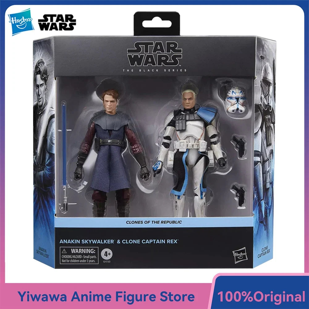 [In-Stock] Hasbro Star Wars The Black Series Anakin Skywalker & Clone Captain Rex 2-Pack 15cm Action Anime Figure Model Toys