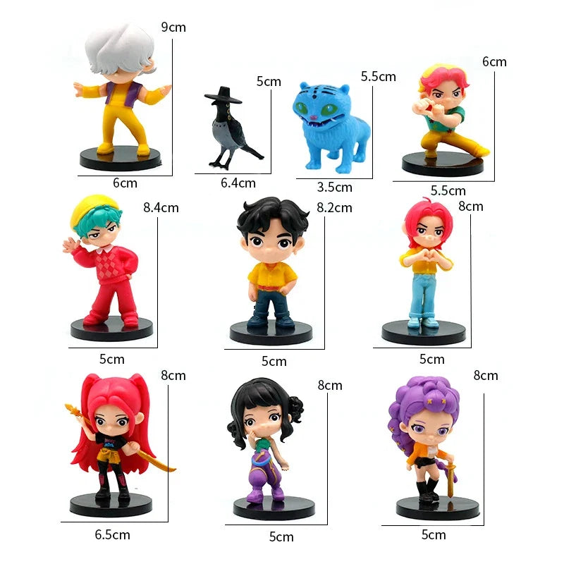 Q Version K-pop Girls Set Box Action Figure PVC Toy Derpys Rumi Mira Zoey Saja Boys Sussy Figurine Doll Fans Gift Childen Gift