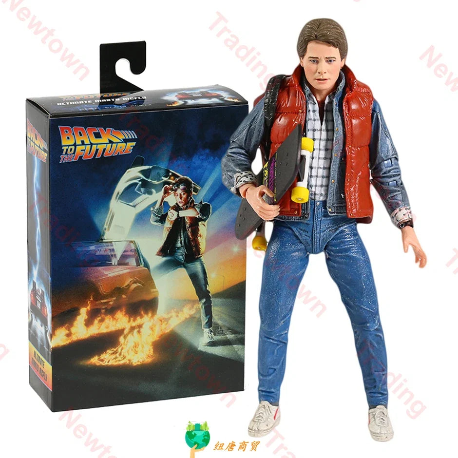 In Stock NECA Back To The Future Art McFly Doc Brown Biff Tannen PVC Action Figure Series Model Toy Christmas Gift