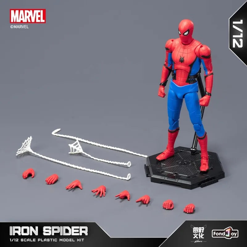 NEW Fondjoy Spiderman The Stark Suit Anime Action Figure Spider-Man 1/12th Scale Plastic Model Garage Kit Collection Statue Toys