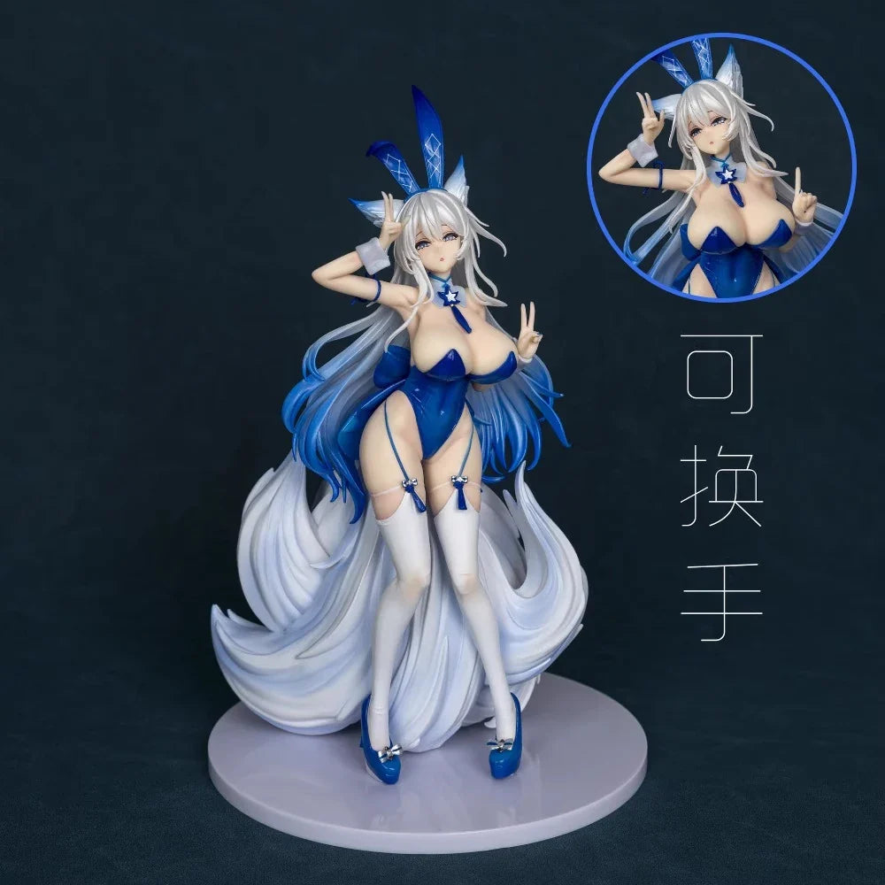 Azur Lane Shinano Dreams of the Hazy Moon 1/7 Bunny Girl GK Model Kit Translucent Skirt Twin Tails Anime Figure Decoration Gifts
