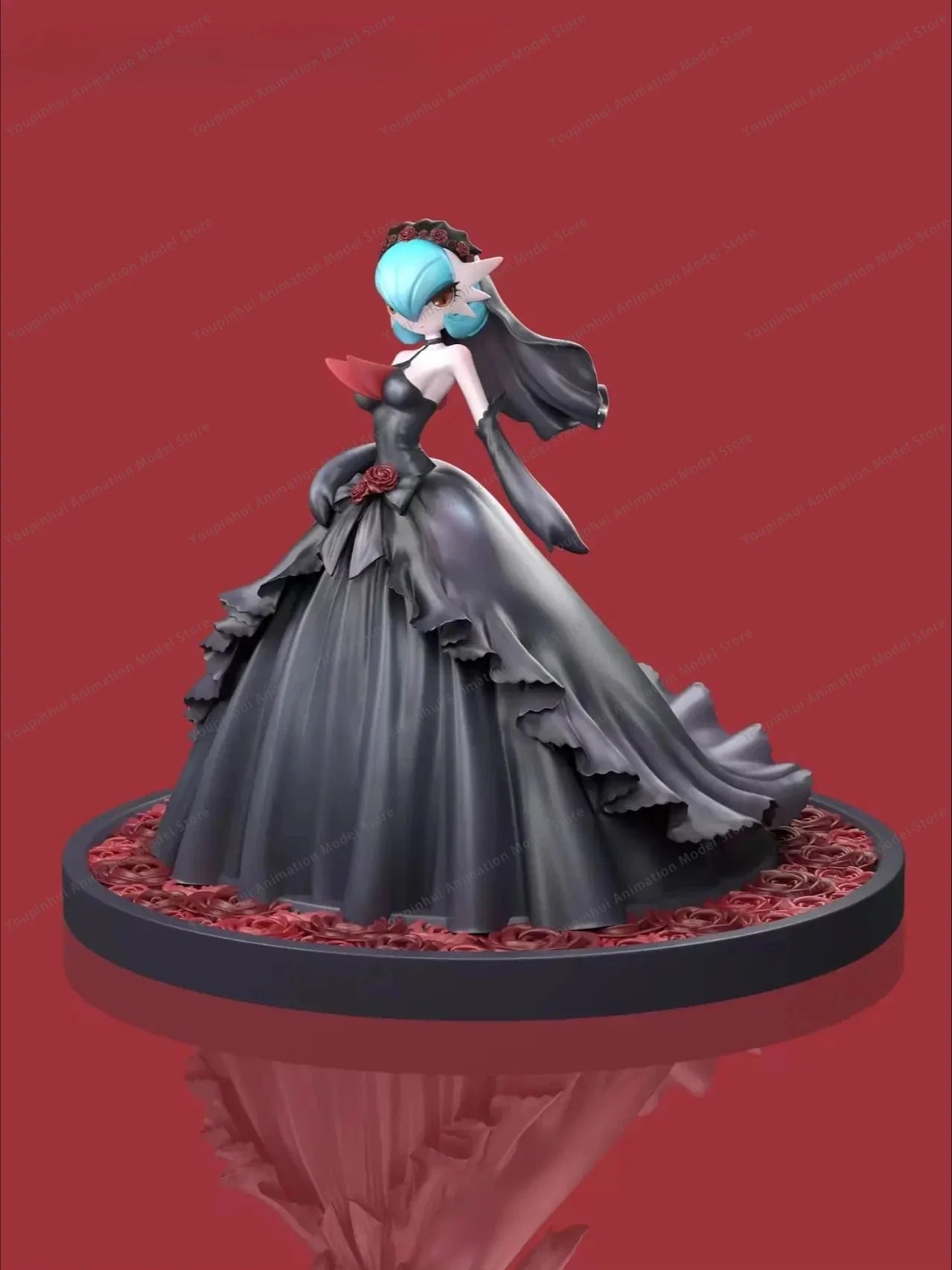 1/20 Schwarzes Hochzeitskleid Glänzende Mega-Gardevoir-Figur Mädchengeschenk Desktop-Ornamente Youpinhui