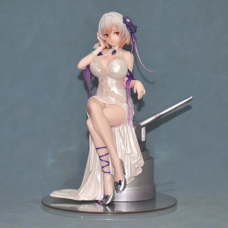 Sirius Pure White Rose Sitting Dress Handmade Exquisite Desktop Model Ornament Case Cute Beauty Girl Car Interior Model Ornament