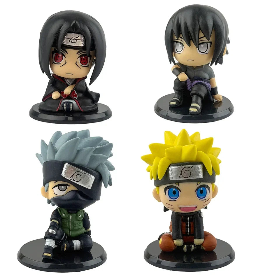 9cm Naruto Anime Figure Naruto Kakashi Action Figure Q Version Kawaii Sasuke Itachi Figurine Car Decoration Collection Model Toy