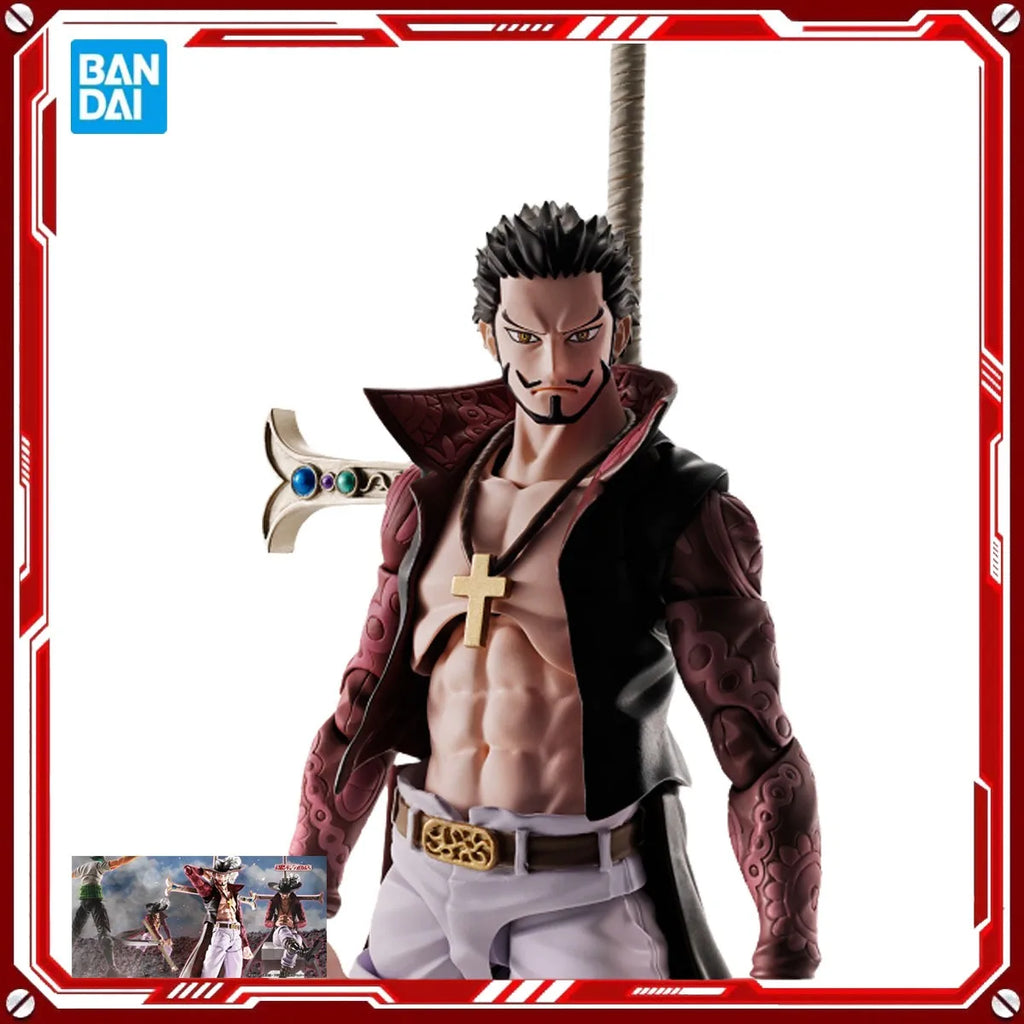 Genuine Bandai Original Banpresto Figure Model Kits SHF Anime Figures One Piece 16.5cm Dracule Mihawk Action Model Toys Gift