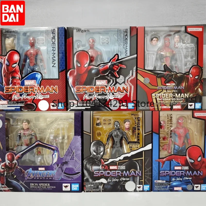 Origina Bandai Avengers：Endgame Spider-Man Iron-Man Captain America S.H.Figuarts Anime Action Figure Collection Figurine Gift