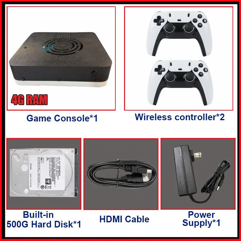 New Super Game Console X3 500G HDD 70000+Games I3-3110M For Wii PS2 N64 PSP GameCube N64 Plug and Play on TV Wireless handle