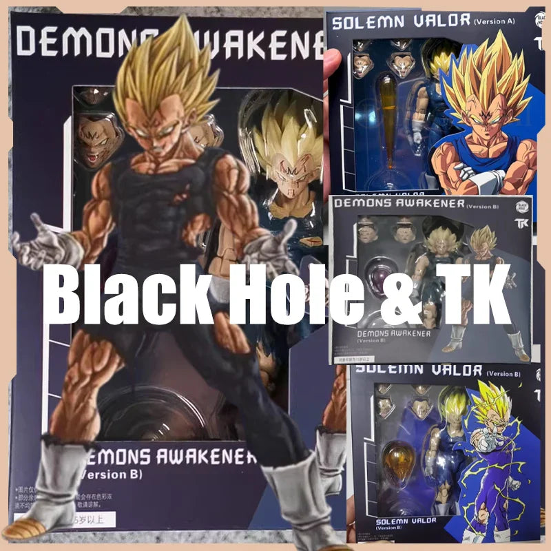 Black Hole Toys & TK Super Saiyan SSJ Majin Vegeta Full Power Action Figures Anime Dragon Ball SHF Majin Vegeta Models Gifts Toy