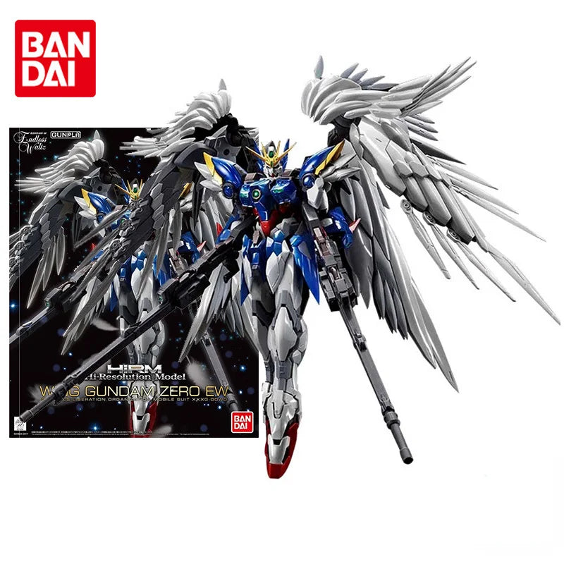 Bandai Genuine Gundam Model Kit Anime Figure HIRM 1/100 Wing Zero EW Collection Gunpla Anime Action Figure Toys for Children