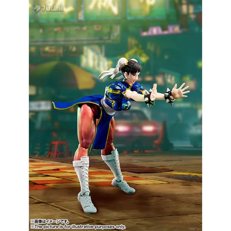 BANDAI Original S.H.Figuarts Street Fighter Series Chunli/Baroque  Anime Action Figure Model Toys Movable Model Gifts for Boys