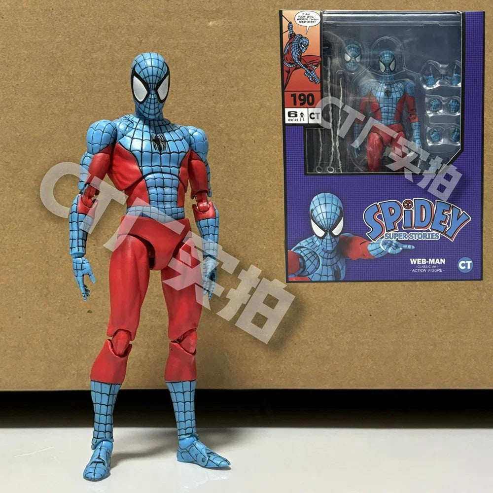 In Stock Ct Toys Spiderman Figure Mafex 190 Web Man Shf 185 Spider Miles Morales 2099 Spider-Man Anime Action Figure Model Toys