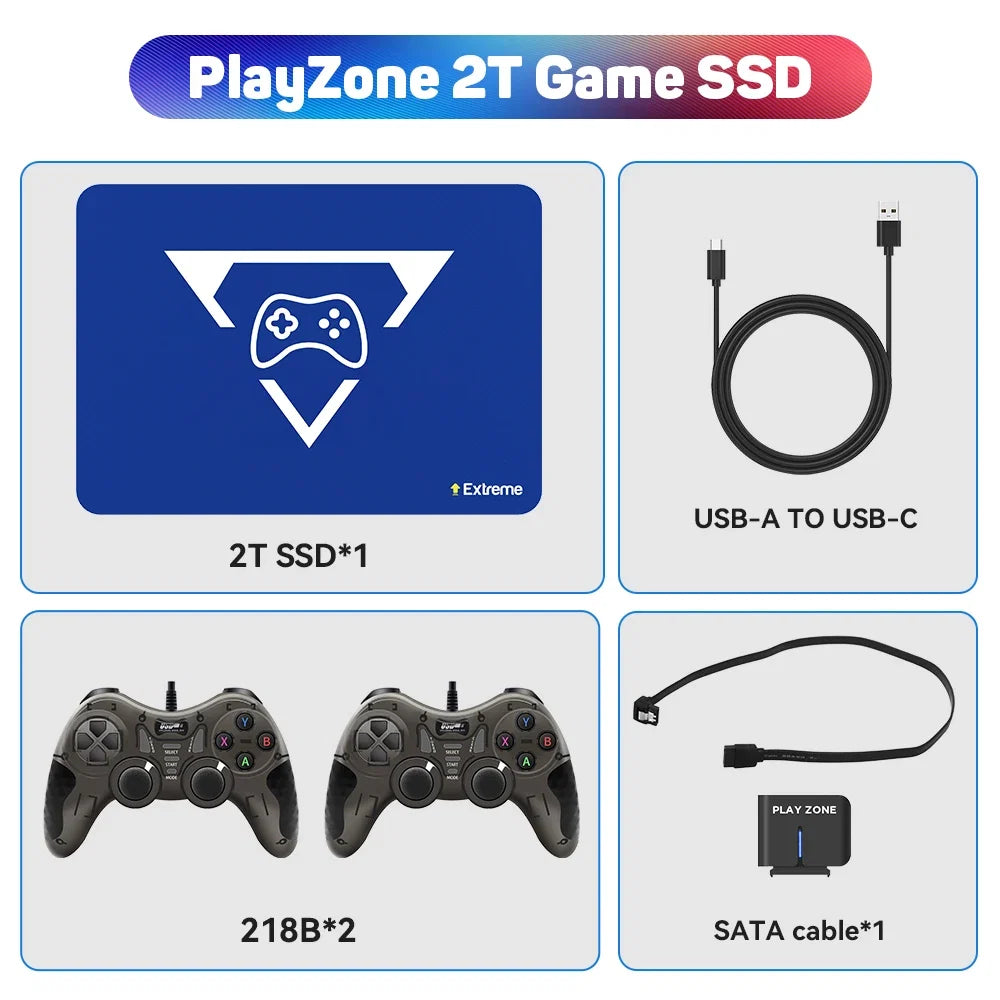 2TB Gaming Emulation Hard Drive With 20000 Retro/PC Games Launchbox Retrobat Playnite Gaming HDD For PS4/PS3/Switch/WIIU/N64/PS5