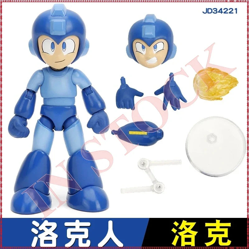 Jada Toy 1/12 Mega Man Action Figure Flame Man Frozen Man Fully Articulated Collectible Model Toy Joint Game Character Figurine