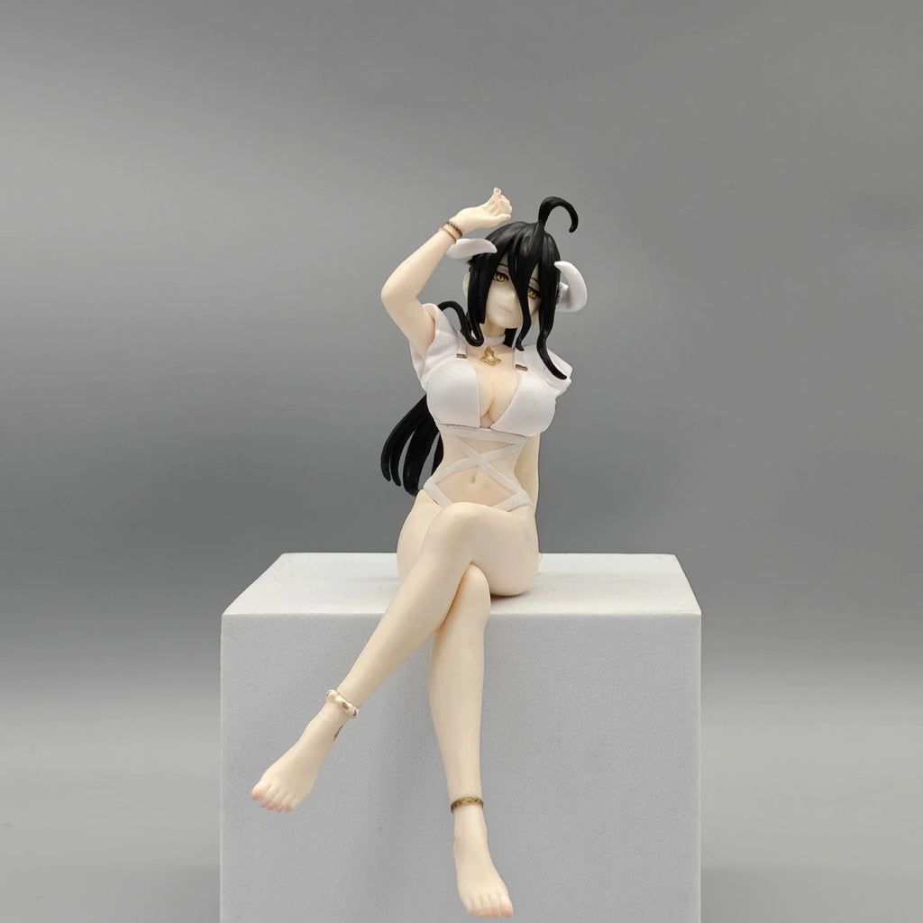 Overlord Albedo Anime Figure 16cm White Swimsuit Models Collection Ornaments Action Noodle Stopper Model PVC Collectible Toy